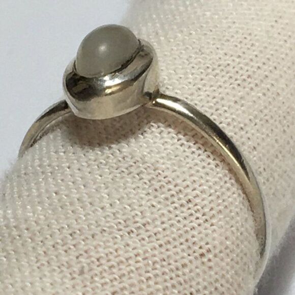 Sterling Silver Ring Size 7.5 Cat's Eye Moonstone Feldspar Cabochon Stone - Picture 7 of 13